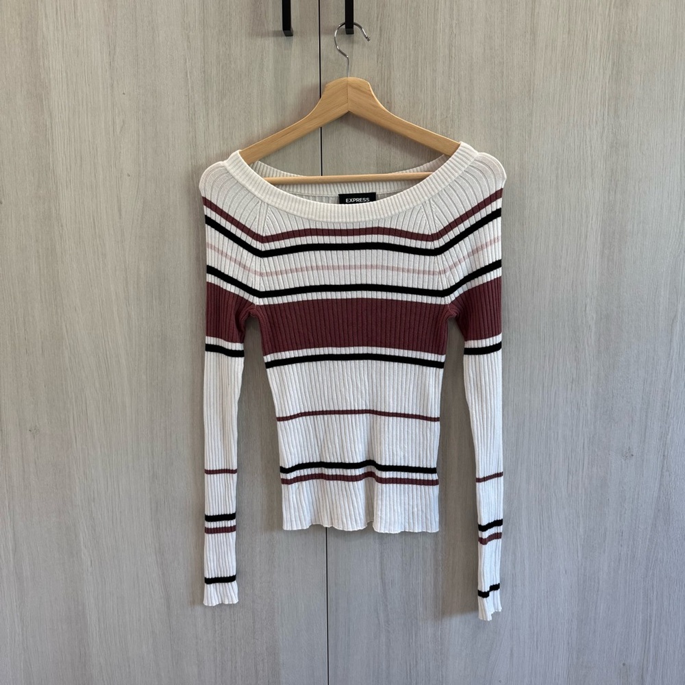 Express Ribbed Sweater with Stripes